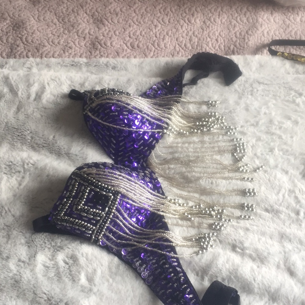 Purple sequin bra